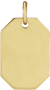 14K Yellow Gold Dog Tag Pendant
