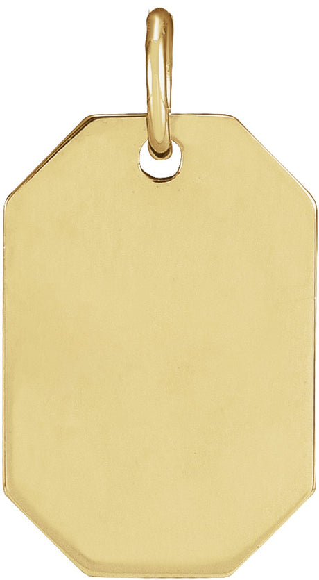 14K Yellow Gold Dog Tag Pendant