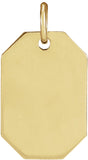 14K Yellow Gold Dog Tag Pendant