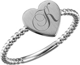 Continuum Sterling Silver Be Posh® Engravable Beaded Signet Ring 