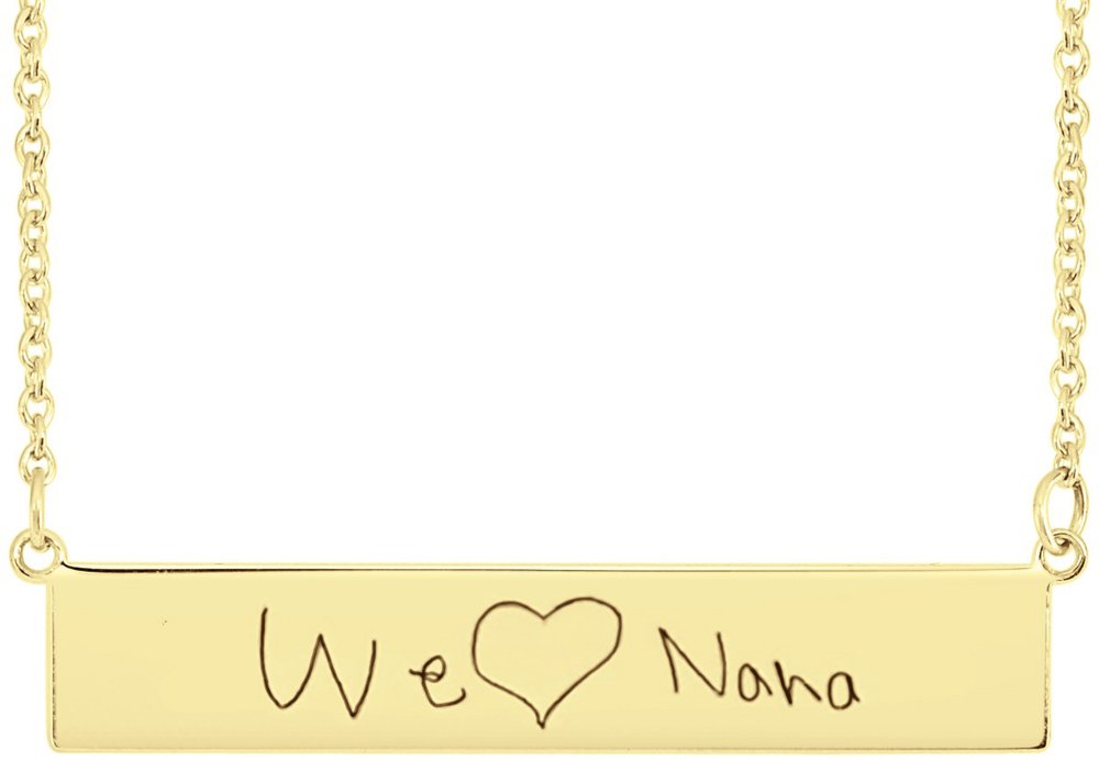 14K Yellow Gold Be Posh® Engravable Bar 19 1/2" Necklace