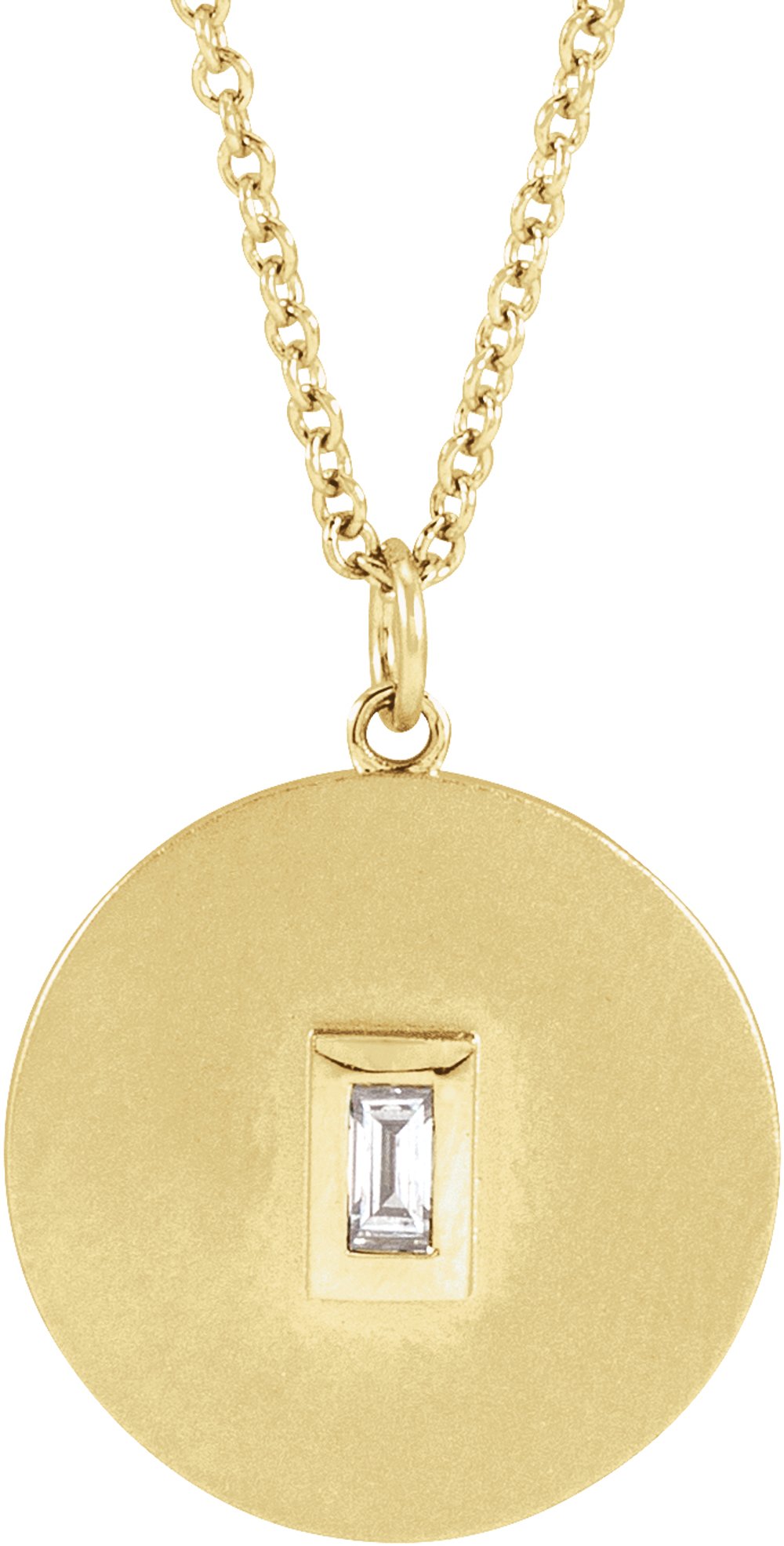 14K Yellow .08 CT Natural Diamond Disc 16-18" Necklace