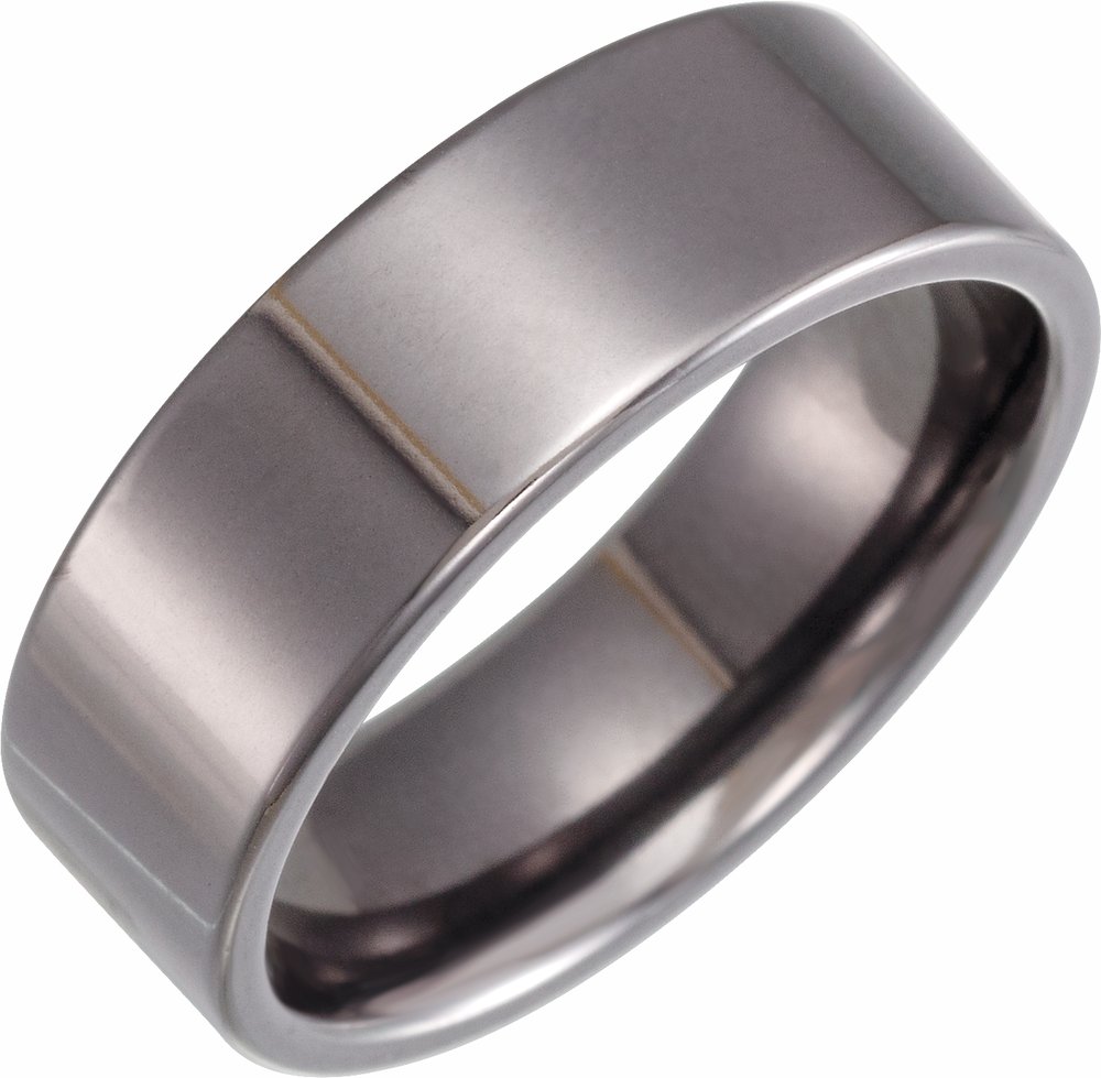 Tantalum 8 mm Comfort-Fit Flat Band Size 7