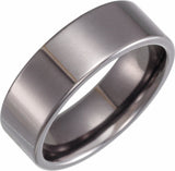 Tantalum 8 mm Comfort-Fit Flat Band Size 7