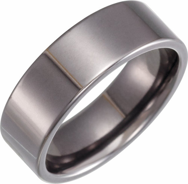 Tantalum 8 mm Comfort-Fit Flat Band Size 7