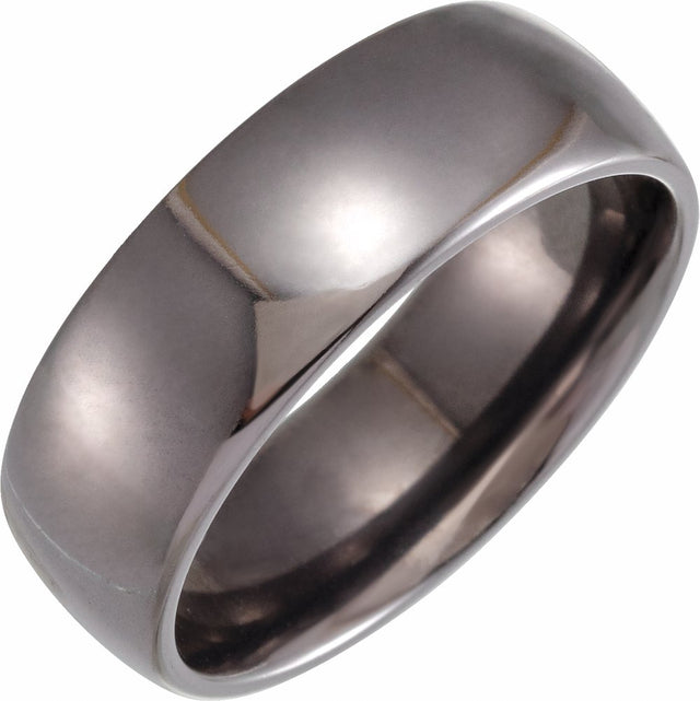 Tantalum 8 mm Comfort-Fit Half Round Band Size 10