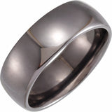 Tantalum 8 mm Comfort-Fit Half Round Band Size 9.5