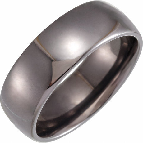 Tantalum 8 mm Comfort-Fit Half Round Band Size 9.5