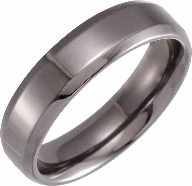 Tantalum 6 mm Beveled Comfort-Fit Band Size 8.5