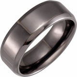 Tantalum 8 mm Beveled Comfort-Fit Band Size 9.5