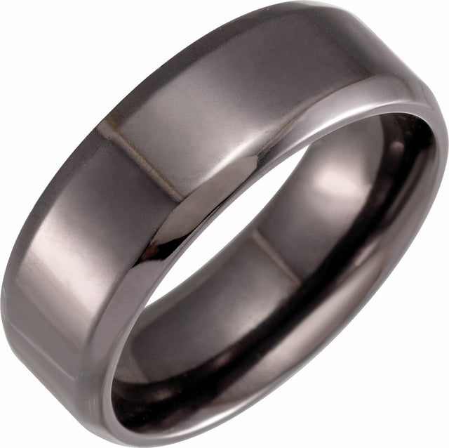 Tantalum 8 mm Beveled Comfort-Fit Band Size 7.5