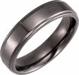 Tantalum 6 mm Stepped-Edge Comfort-Fit Flat Band Size 6