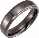 Tantalum 6 mm Stepped-Edge Comfort-Fit Flat Band Size 8