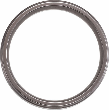 Tantalum 6 mm Stepped-Edge Comfort-Fit Flat Band Size 7