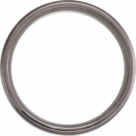 Tantalum 8 mm Stepped-Edge Comfort-Fit Flat Band Size 8