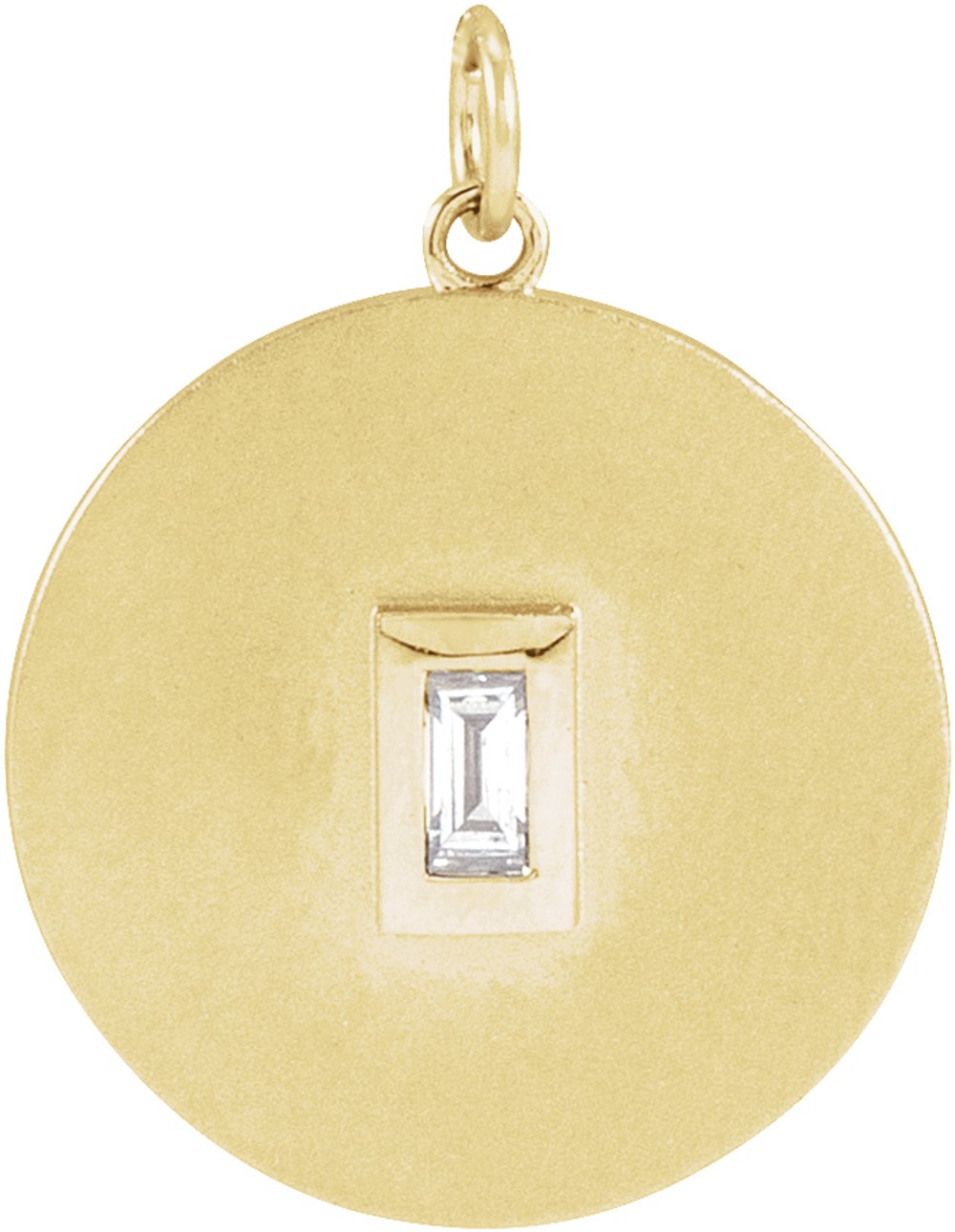 14K Yellow  .07 CT Diamond Disc Pendant 