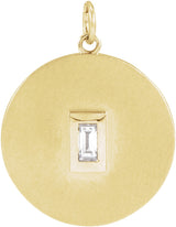 14K Yellow  .07 CT Diamond Disc Pendant 