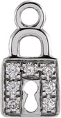 14K White Petite Pavé™ .035 CTW Natural Diamond Lock Dangle