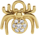 14K Yellow Petite Pavé™ .03 CTW Natural Diamond Spider Dangle