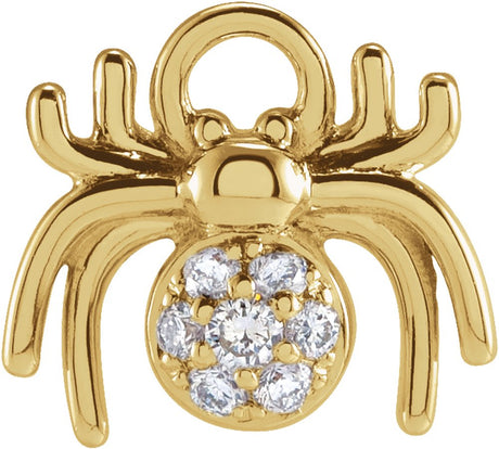 14K Yellow Petite Pavé™ .03 CTW Natural Diamond Spider Dangle