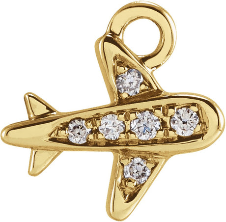 14K Yellow Petite Pavé™ .025 CTW Natural Diamond Plane Dangle