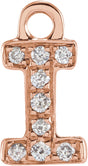 14K Rose Petite Pavé™ .03 CTW Natural Diamond Initial I Dangle