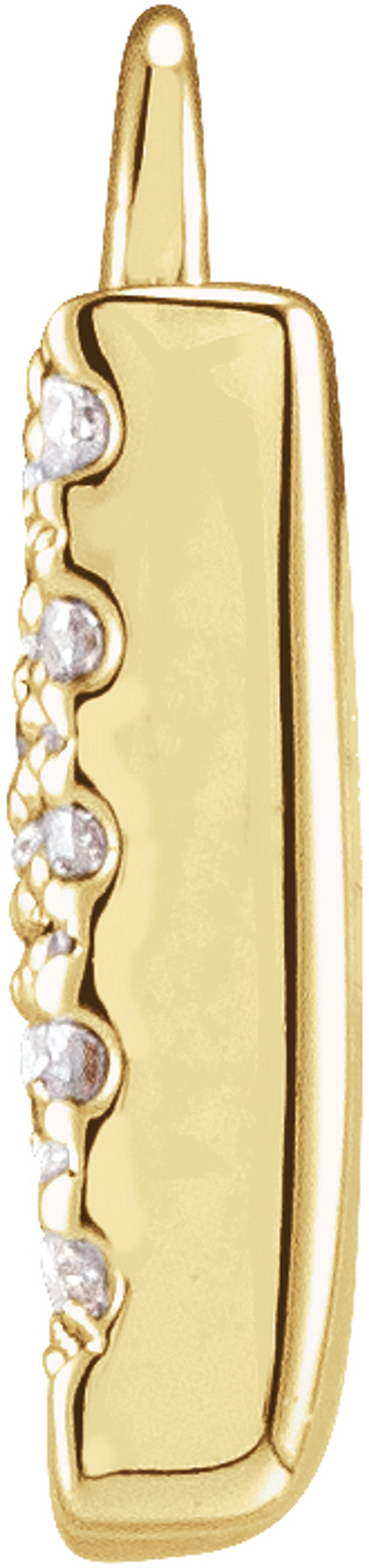 14K Yellow Petite Pavé™ .06 CTW Natural Diamond Initial W Dangle