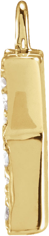 14K Yellow Petite Pavé™ .03 CTW Natural Diamond Initial K Dangle