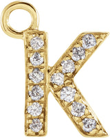 14K Yellow Petite Pavé™ .03 CTW Natural Diamond Initial K Dangle