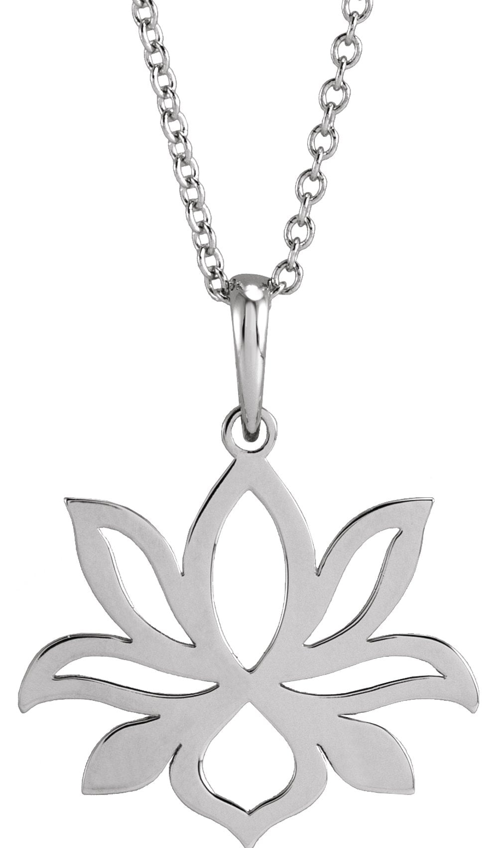 Sterling Silver Petite Lotus 16-18" Necklace