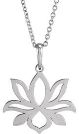 Sterling Silver Petite Lotus 16-18" Necklace