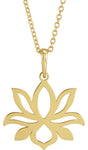 14K Yellow Petite Lotus 16-18" Necklace