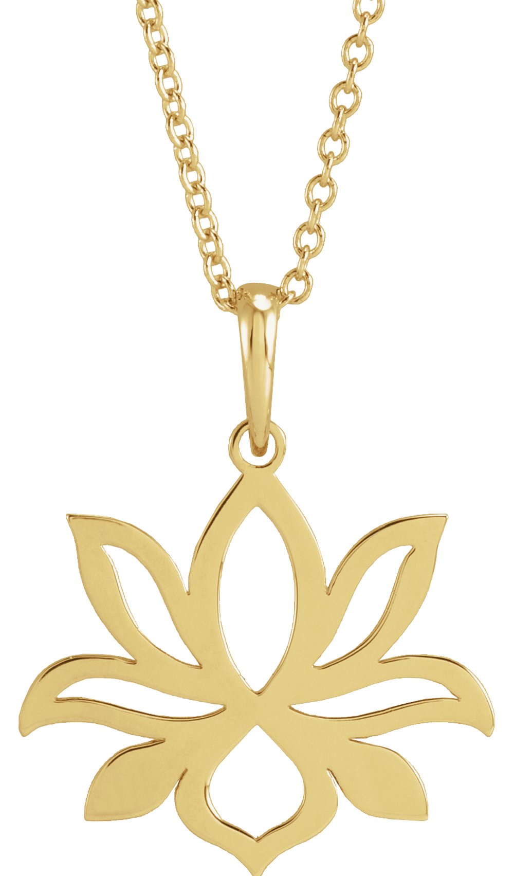 14K Yellow Petite Lotus 16-18" Necklace