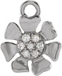 14K White Petite Pavé™ .03 CTW Natural Diamond Flower Dangle