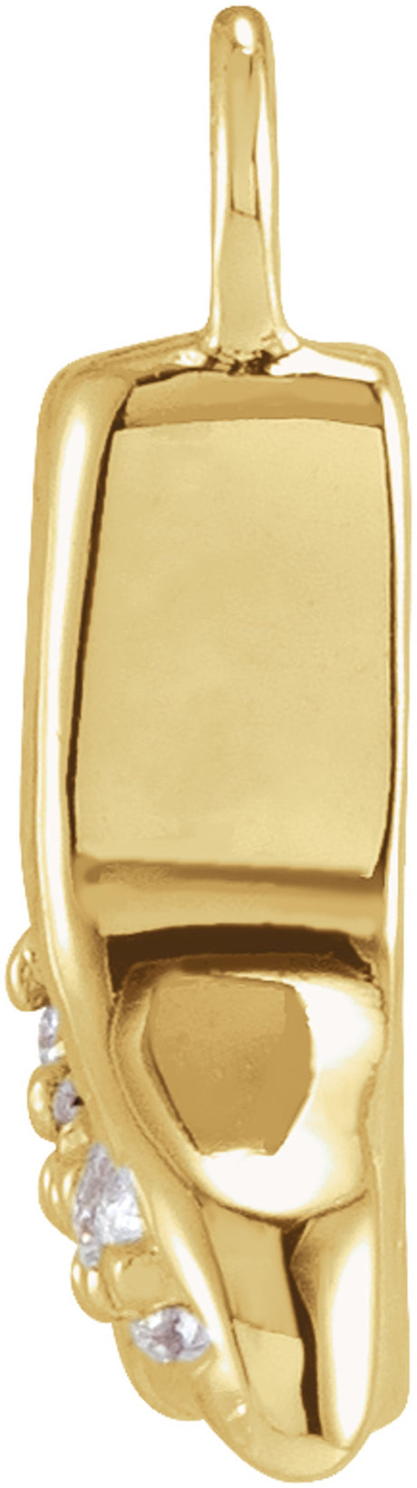 14K Yellow Petite Pavé™ .03 CTW Natural Diamond Whale Tail Dangle