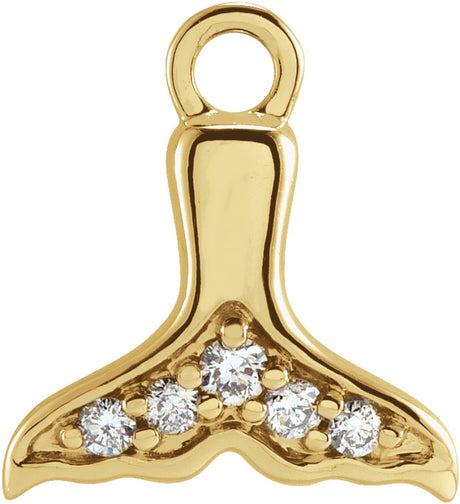 14K Yellow Petite Pavé™ .03 CTW Natural Diamond Whale Tail Dangle