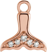 14K Rose Petite Pavé™ .03 CTW Natural Diamond Whale Tail Dangle