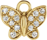 14K Yellow Petite Pavé™ .06 CTW Natural Diamond Butterfly Dangle