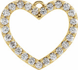 14K Yellow 1 CTW Natural Diamond Heart Dangle