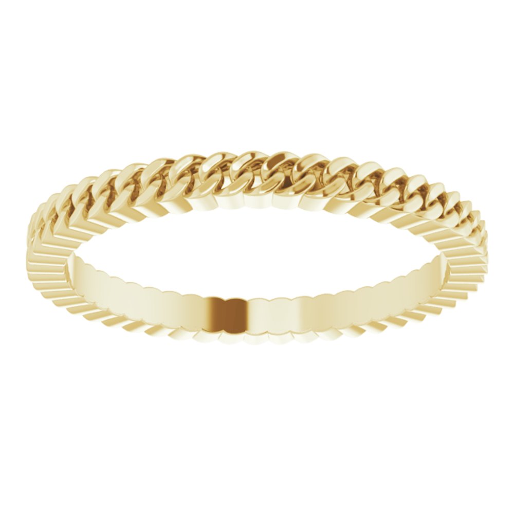 14K Yellow Gold 2 mm Chain Link Band Size 7