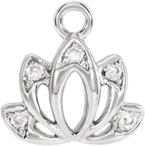 14K White Petite Pavé™ .025 CTW Natural Diamond Lotus Flower Dangle