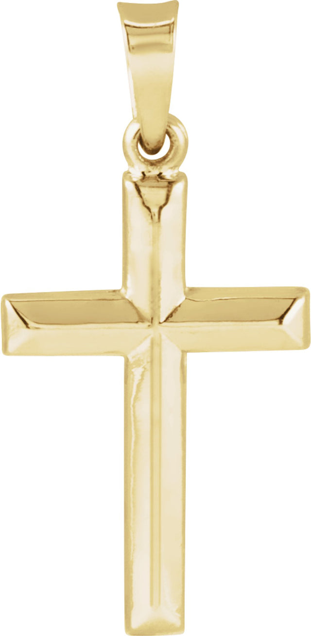 14K Yellow Gold 17x12 mm Cross Pendant