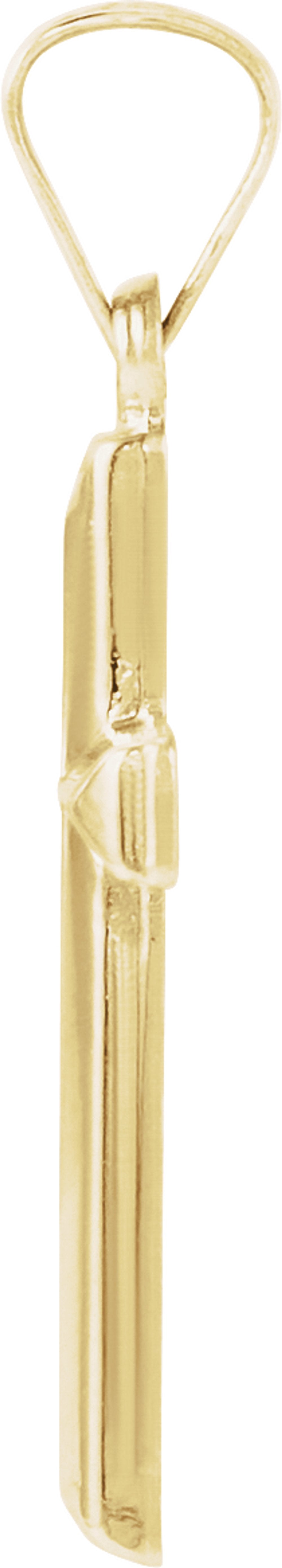 14K Yellow Gold 17x12 mm Cross Pendant