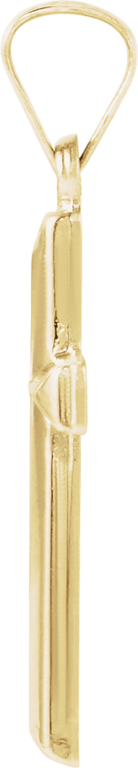 14K Yellow Gold 17x12 mm Cross Pendant