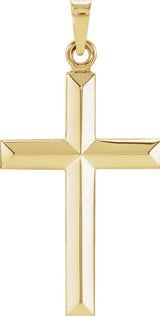 14K Yellow Gold 27.7x16.4 mm Cross Pendant