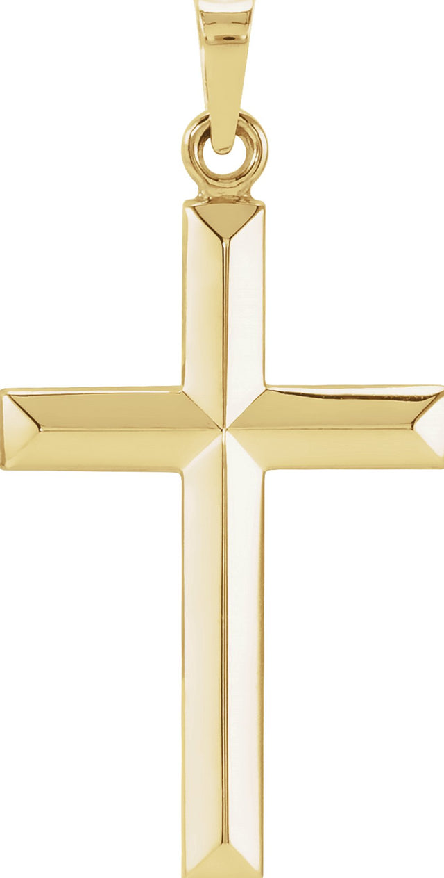14K Yellow Gold 27.7x16.4 mm Cross Pendant