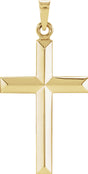 14K Yellow Gold 27.7x16.4 mm Cross Pendant