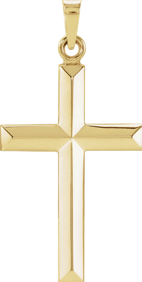 14K Yellow Gold 27.7x16.4 mm Cross Pendant