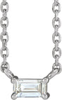 Sterling Silver .07 CT Natural Diamond Solitaire 18" Necklace
