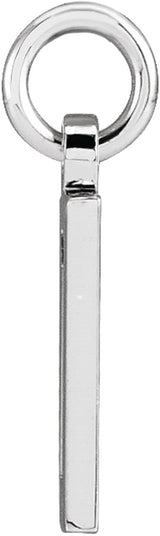 14K White Pierced Numeral 1 Dog Tag Pendant